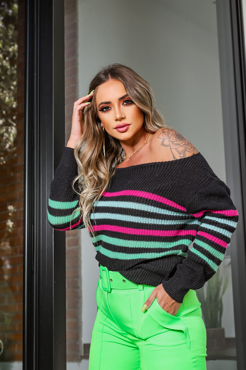 Blusa Feminina Ciganinha 4 Cores Tricot Moda Blogueira (ELIZA)