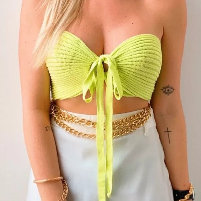 Top Faixa Blusa Feminina com Ajuste Cordão (ISABEL)