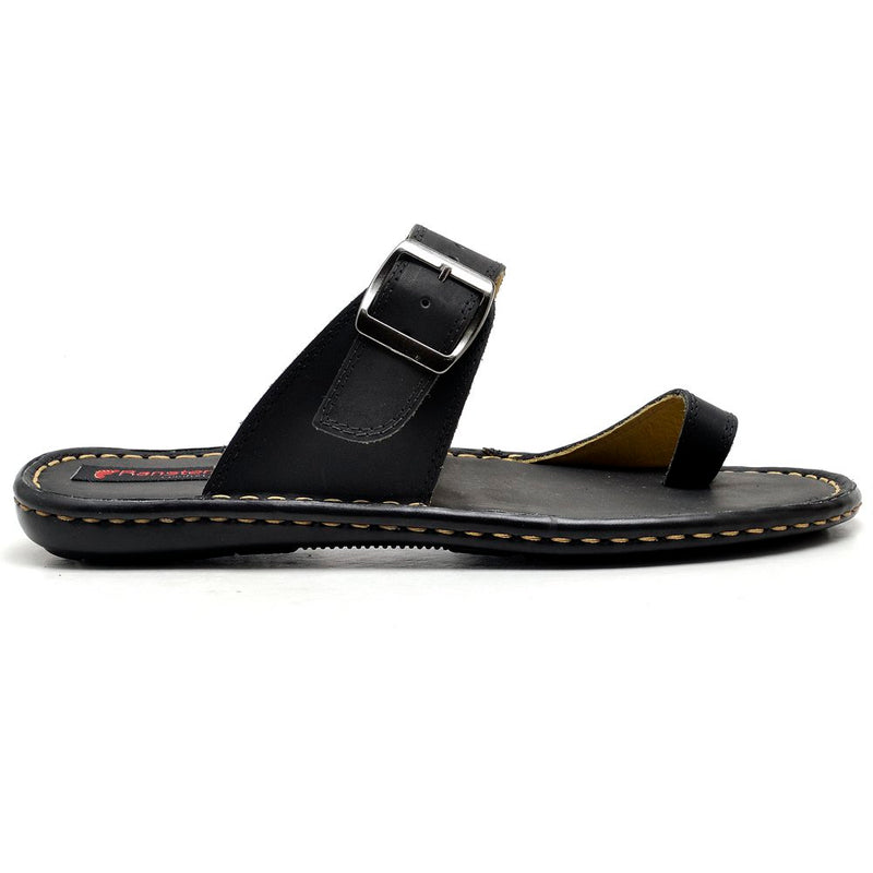 Chinelo Masculino Conforto Couro Preto (RT0803FLYPTO)