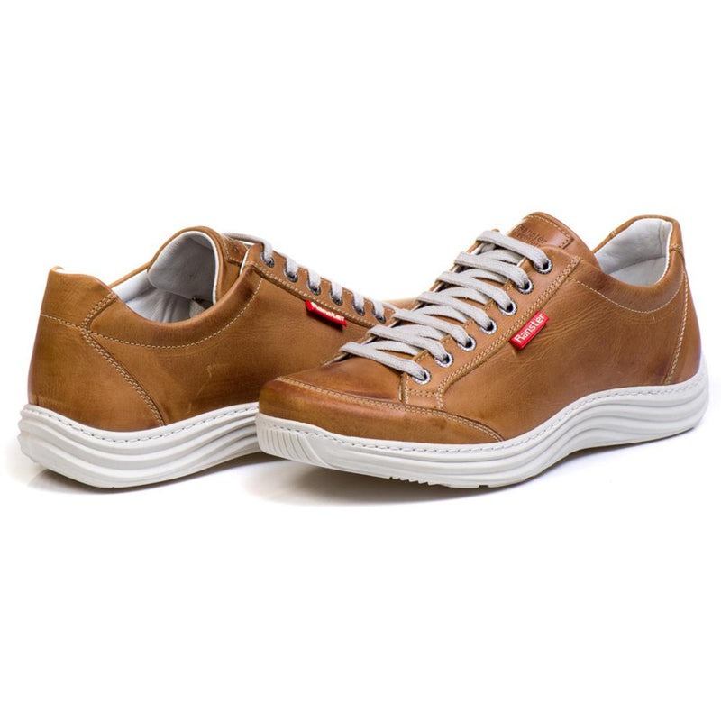 Sapatênis Casual Conforto Couro Marrom Claro (RT3001MSTCAS)
