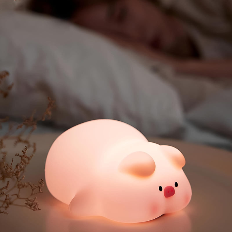 Luminária Infantil Abajur LED Siliconado Porquinho AKL-L007 (LUMINAKLL007)