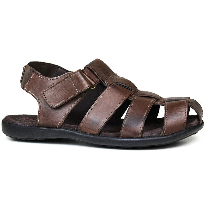 Sandália Papete Masculina de Couro Chocolate (10C9660LATCHC)