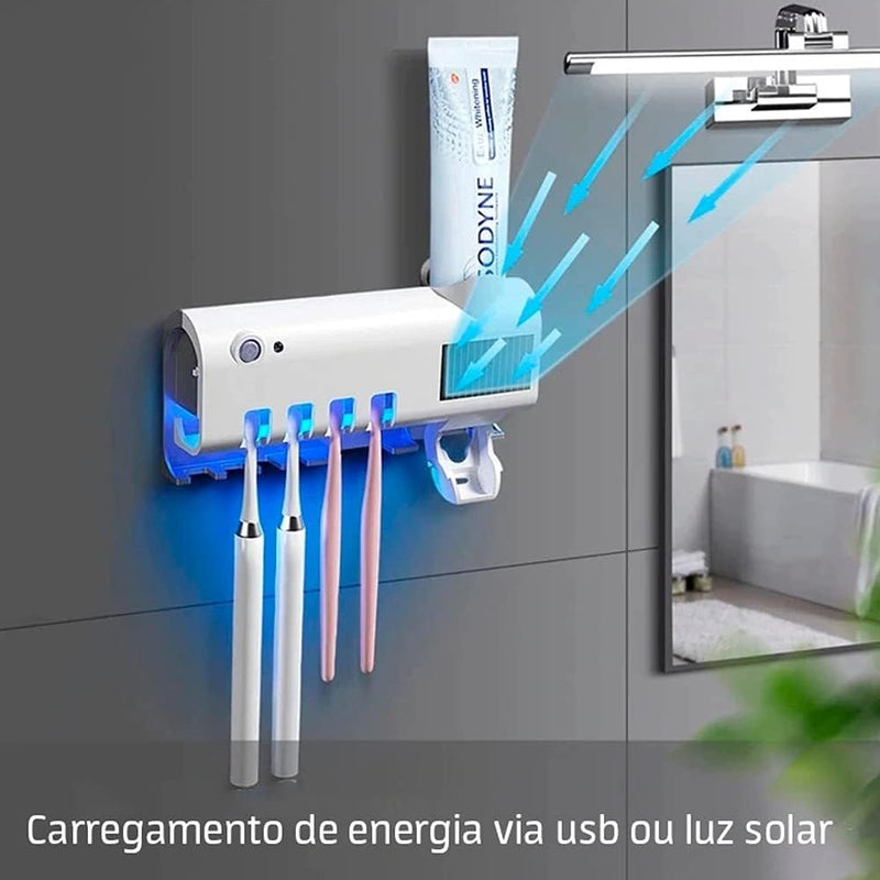Suporte Dispenser Porta Escova de Dentes UV (Dispenser Pasta)